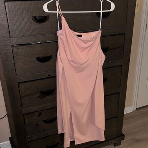 Lulu's Blush One-Shoulder Dress